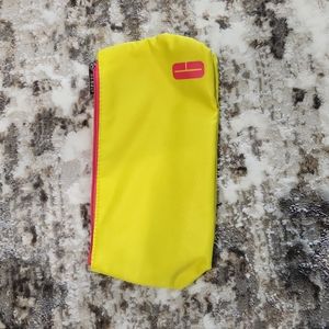 NWT Clinique brand yellow/pink cosmetic case